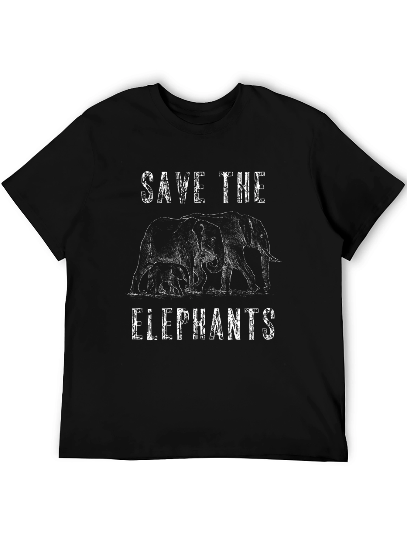 Save The Elephants Black T-Shirt