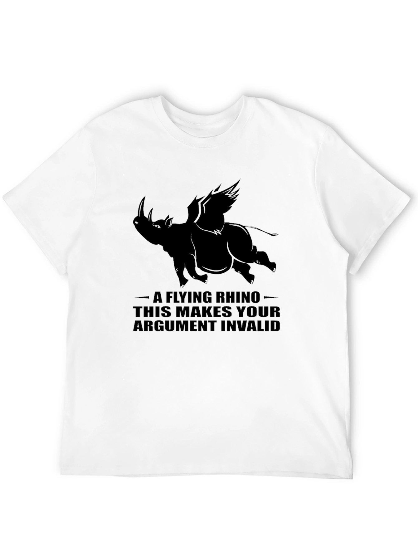 Flying Rhino T-Shirt: Makes Your Argument Invalid!