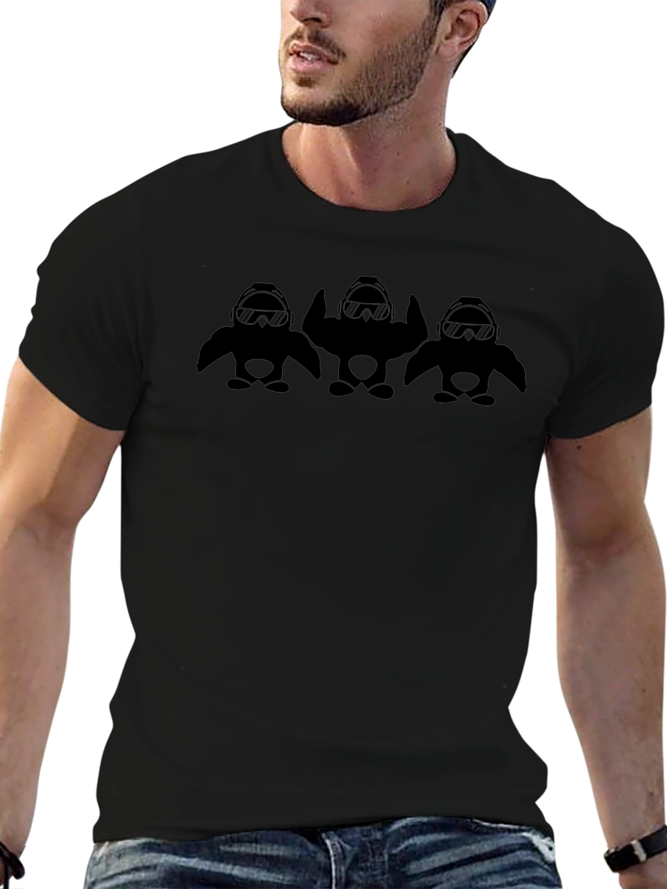 Penguin Squad Black T-Shirt - Cool Graphic Tee