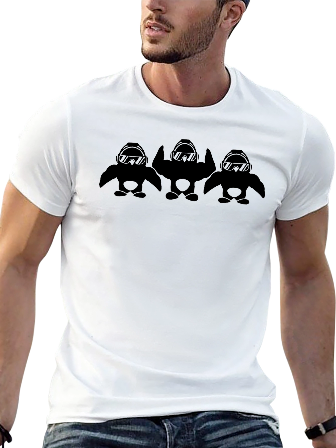 Penguin Squad Black T-Shirt - Cool Graphic Tee