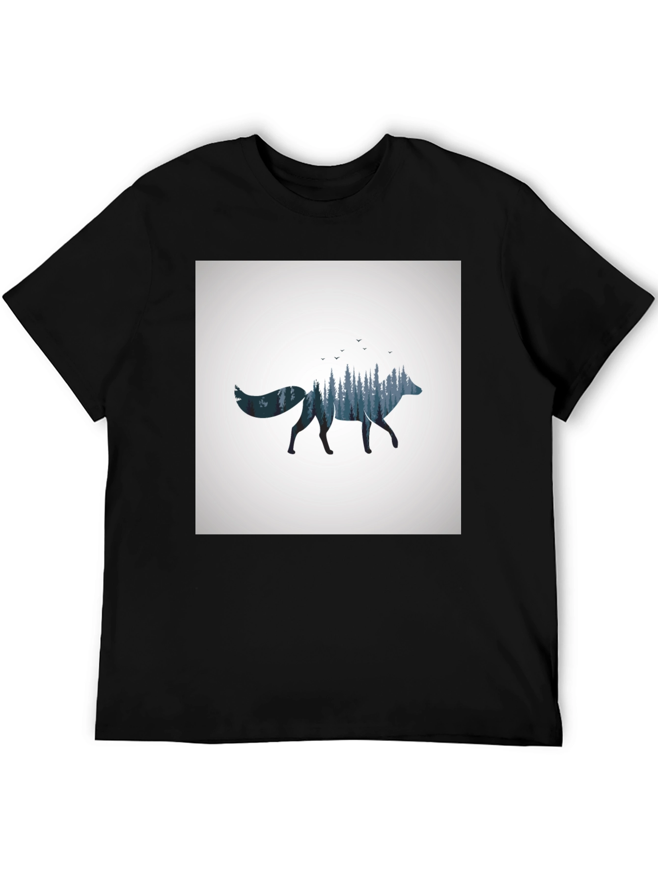 Nature Fox Graphic Tee - Black T-Shirt