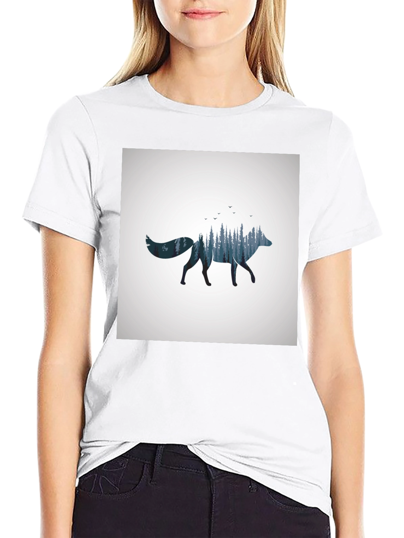 Nature Fox Graphic Tee - Black T-Shirt