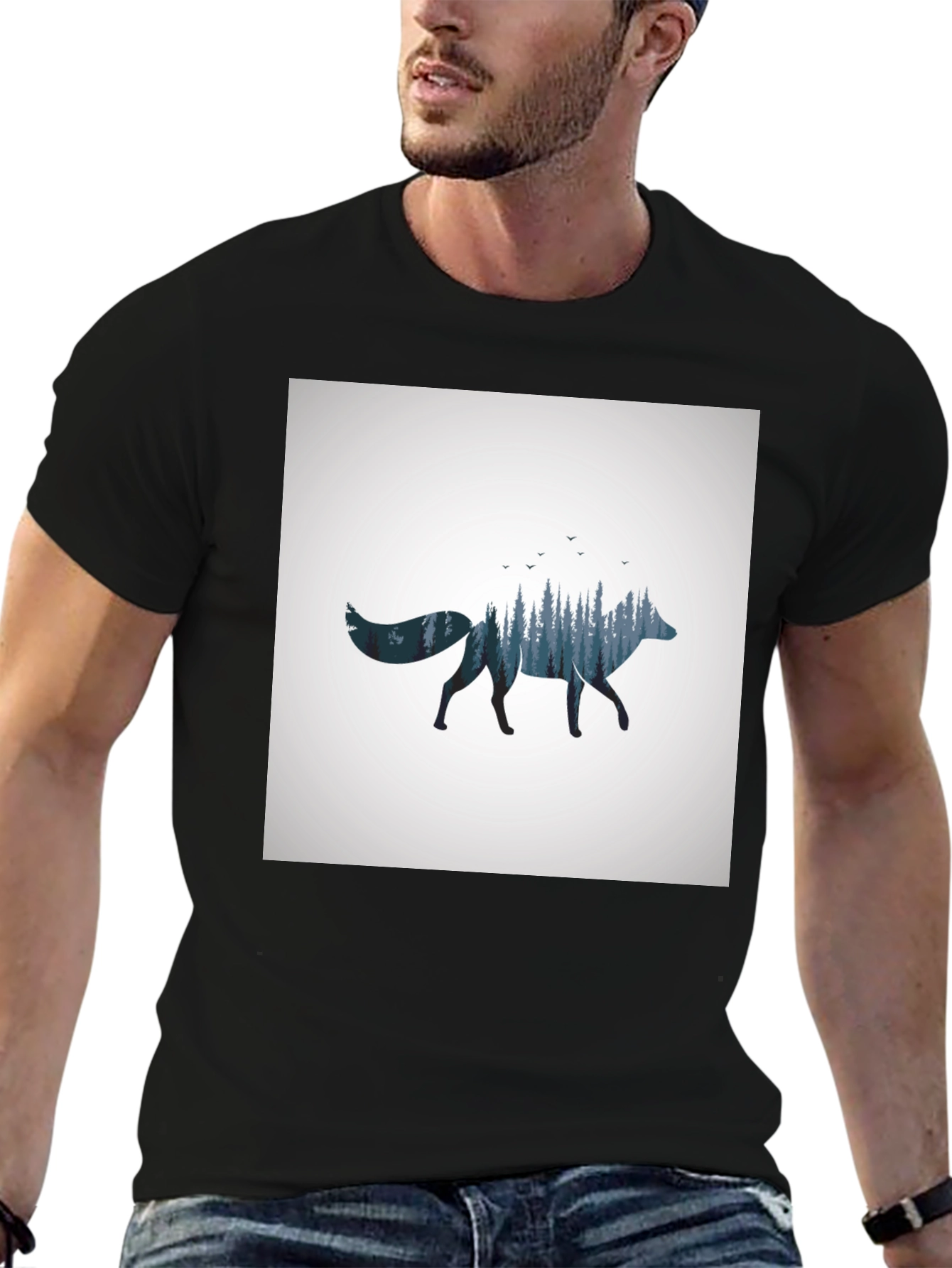 Nature Fox Graphic Tee - Black T-Shirt