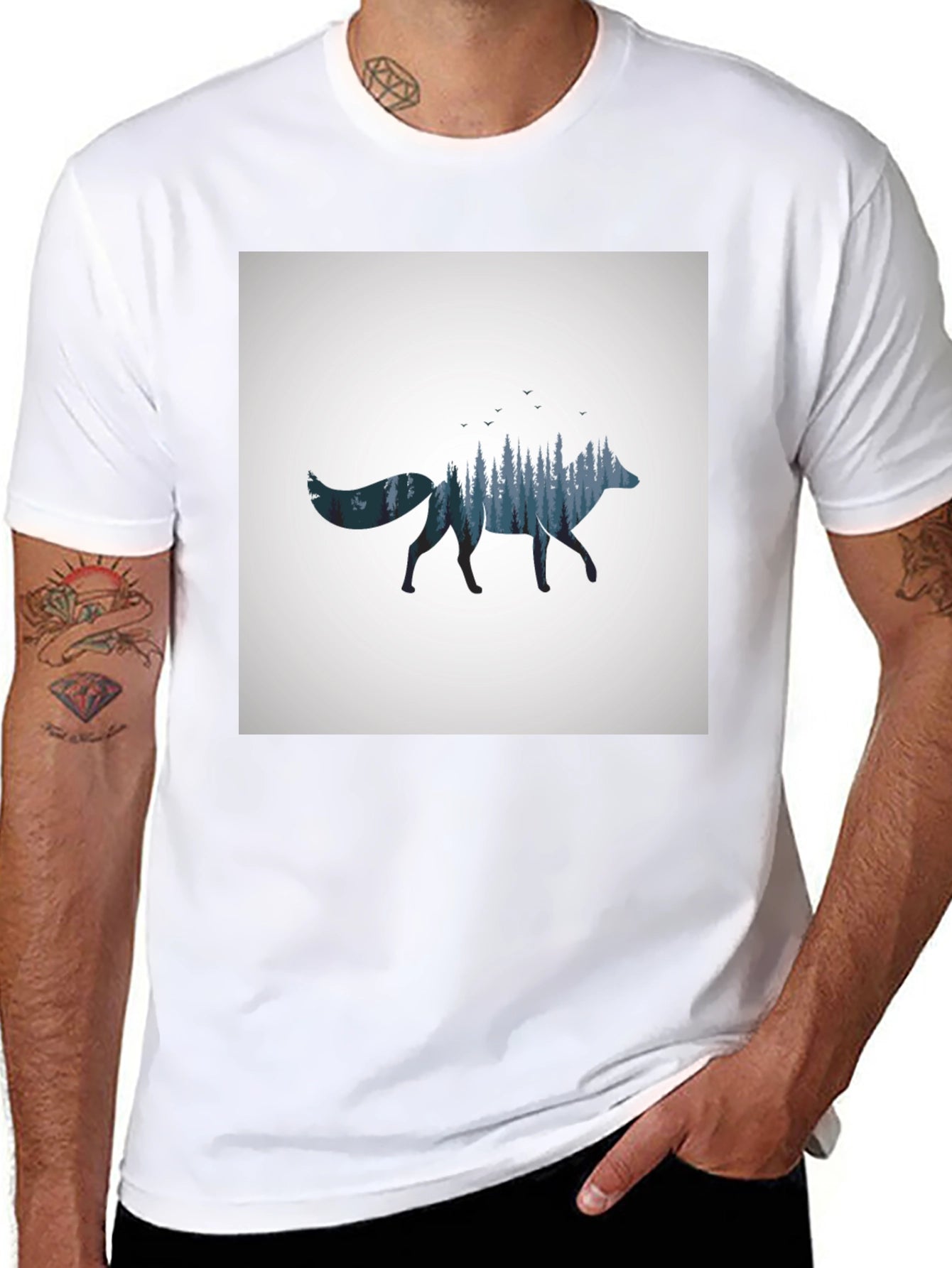 Nature Fox Graphic Tee - Black T-Shirt