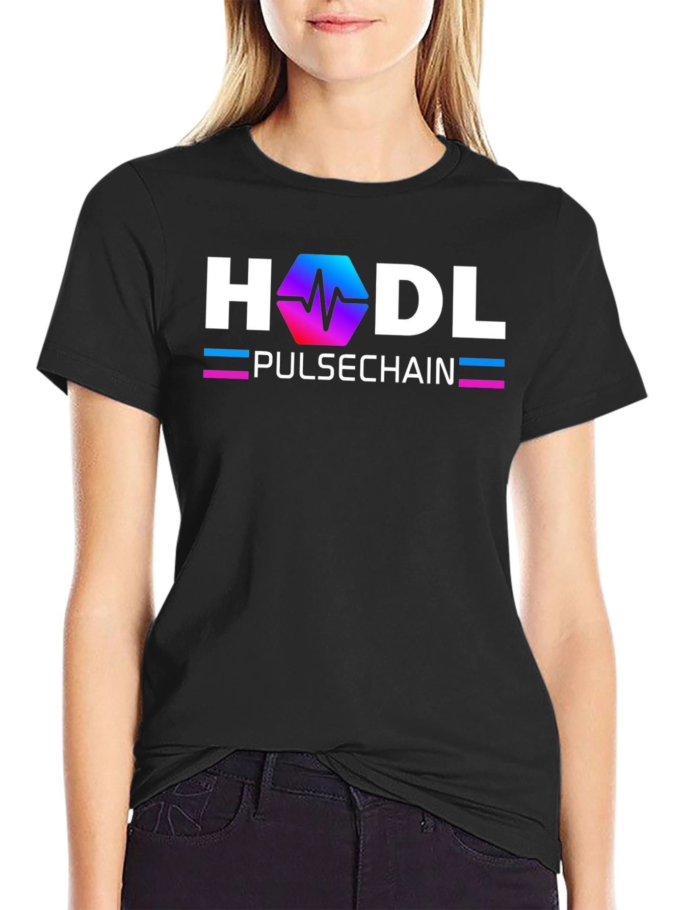 Pulsechain HODL Black T-Shirt Cryptocurrency