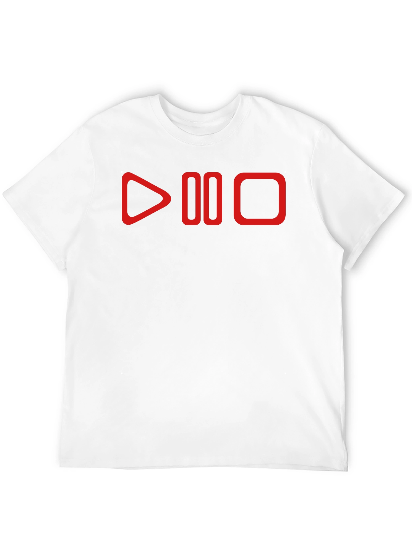 Play Pause Stop Graphic Tee - Black