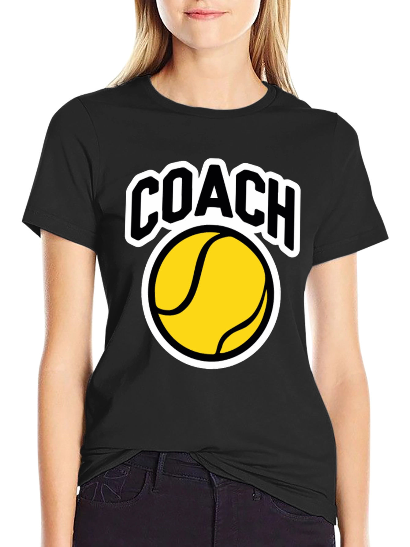 Coach Tennis Ball Graphic T-Shirt - Black