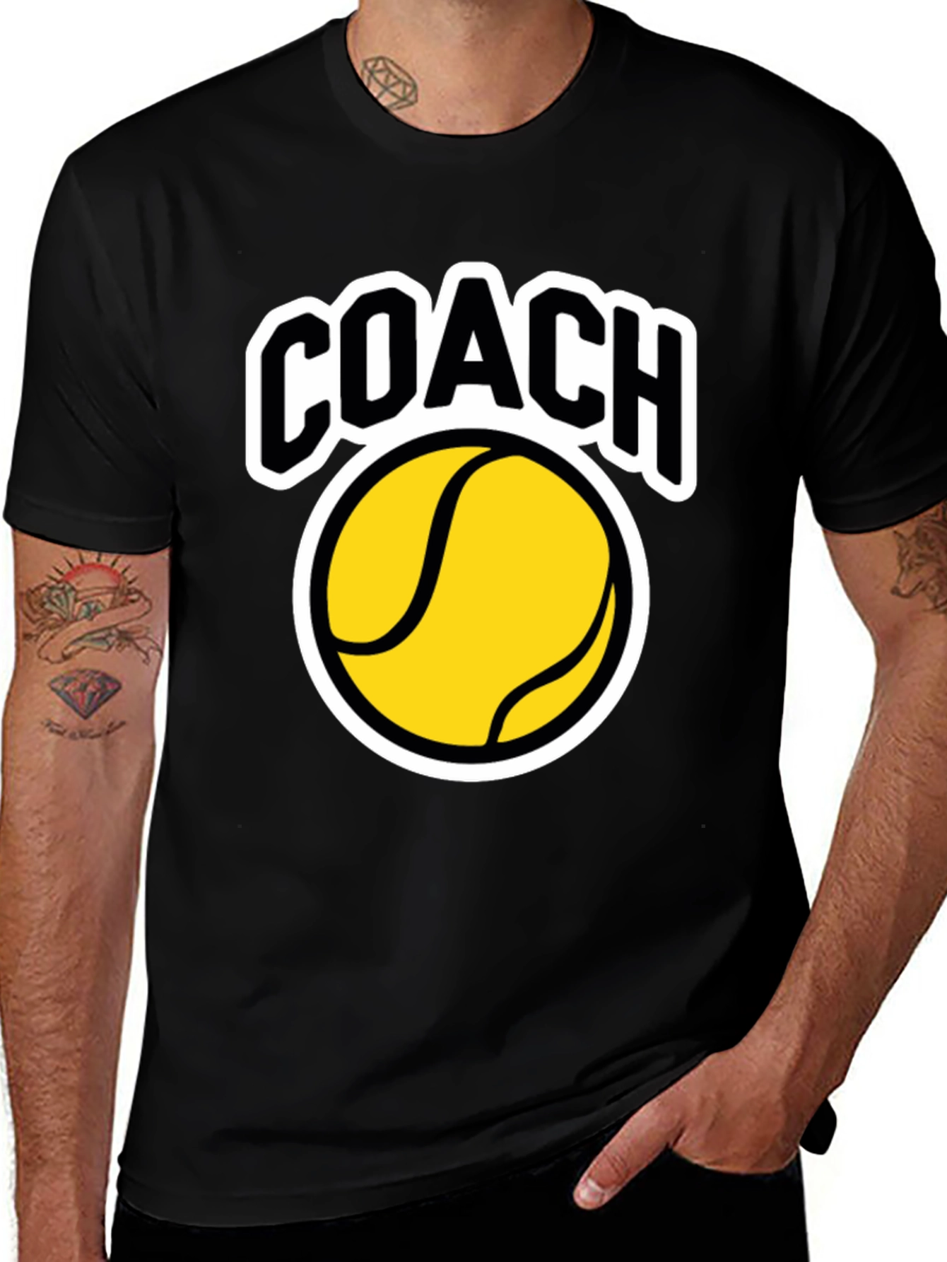 Coach Tennis Ball Graphic T-Shirt - Black