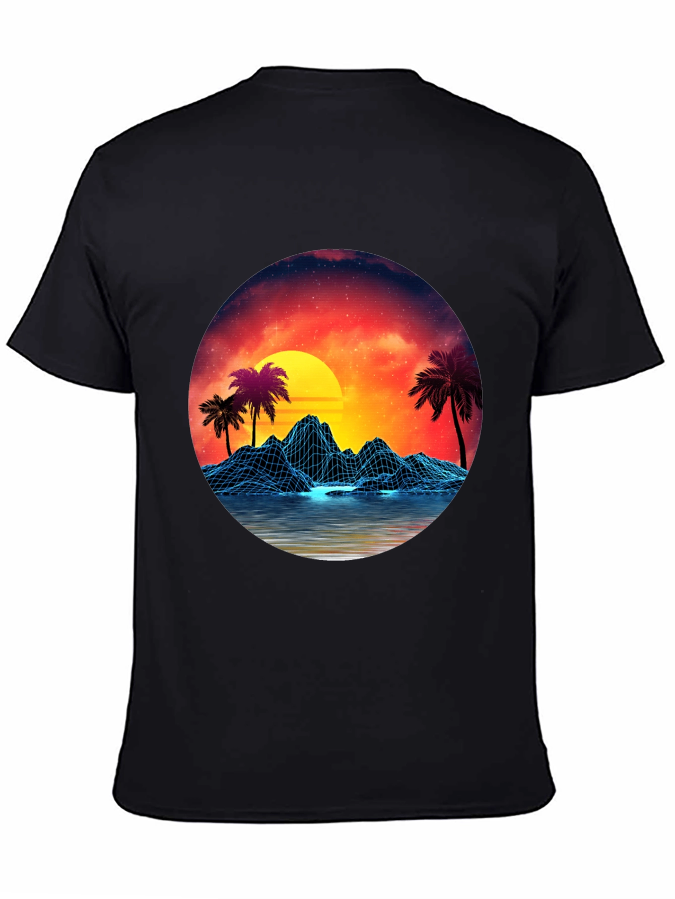 Retro Sunset Graphic Tee - Synthwave Design