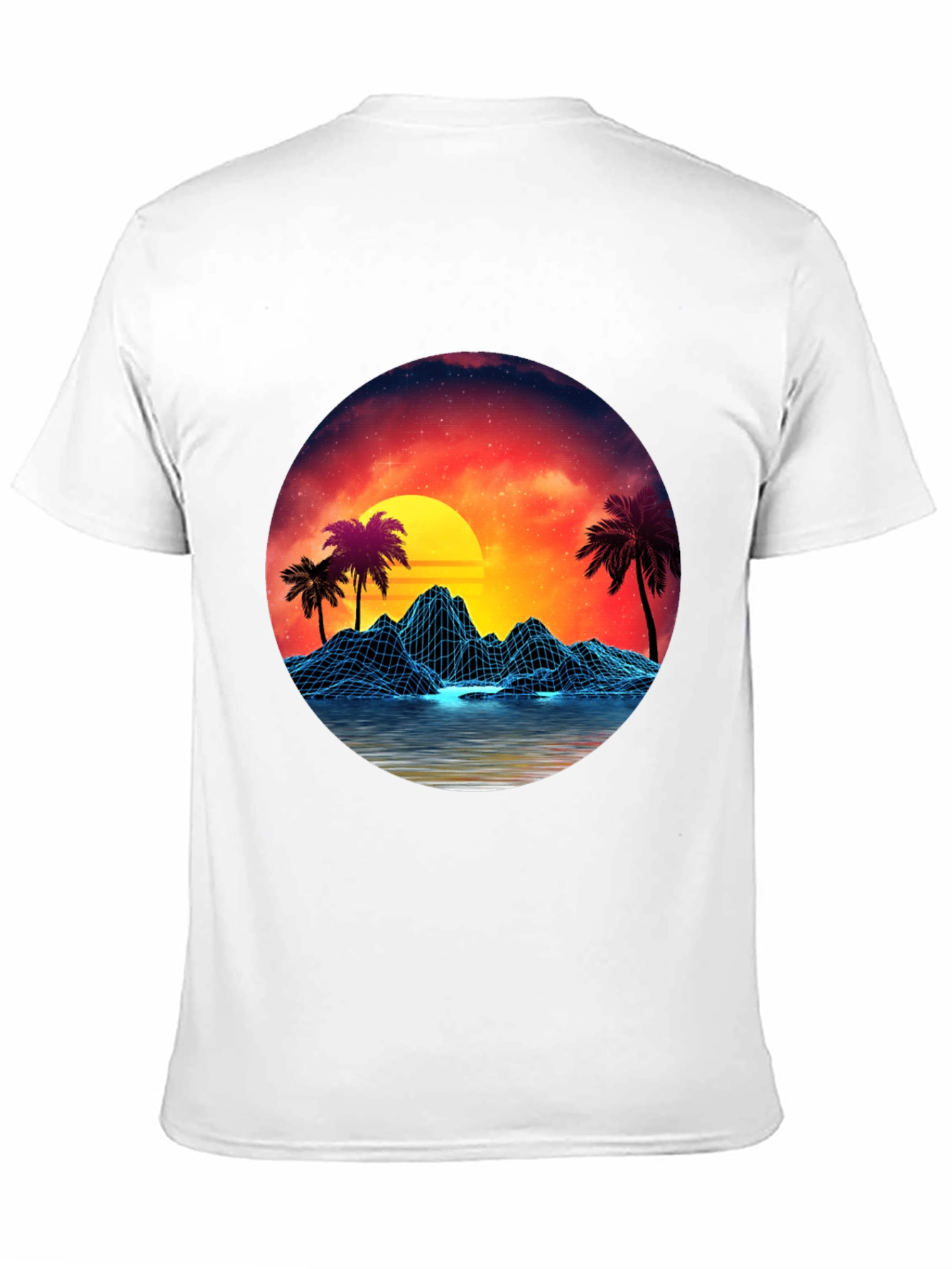 Retro Sunset Graphic Tee - Synthwave Design