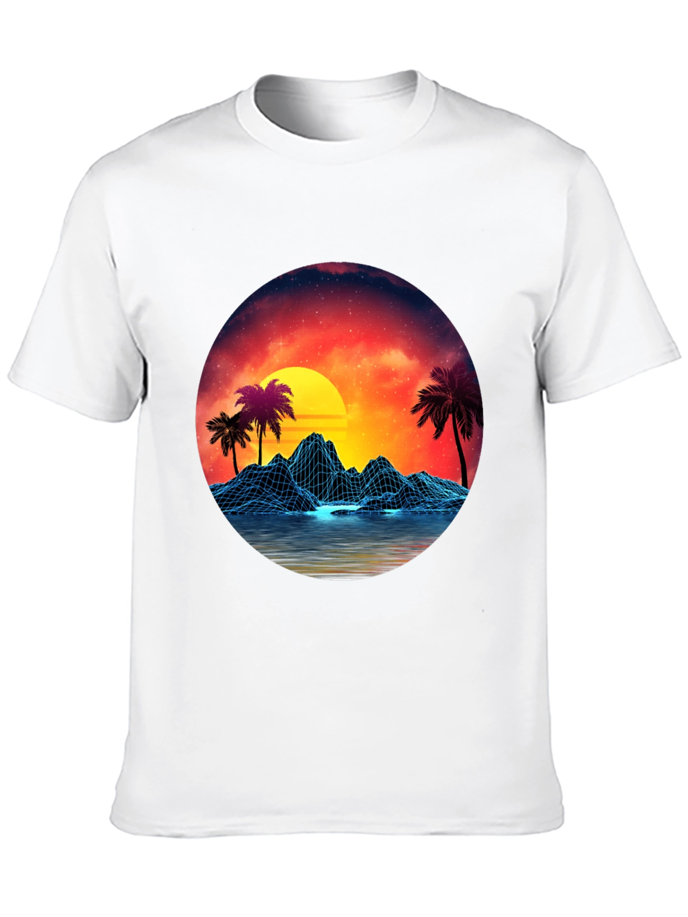 Retro Sunset Graphic Tee - Synthwave Design