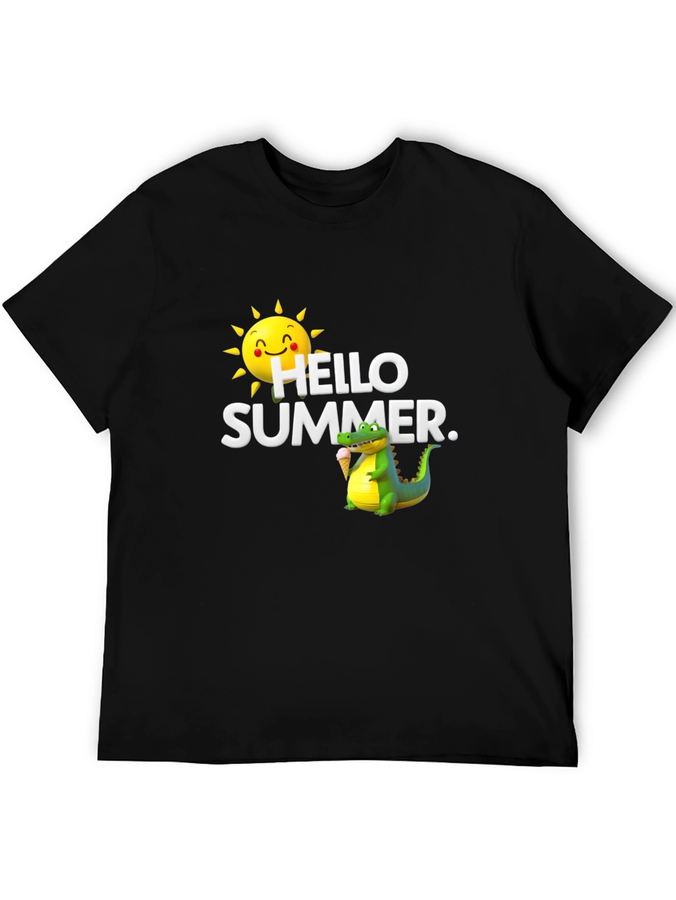 Hello Summer Graphic T-Shirt - Black