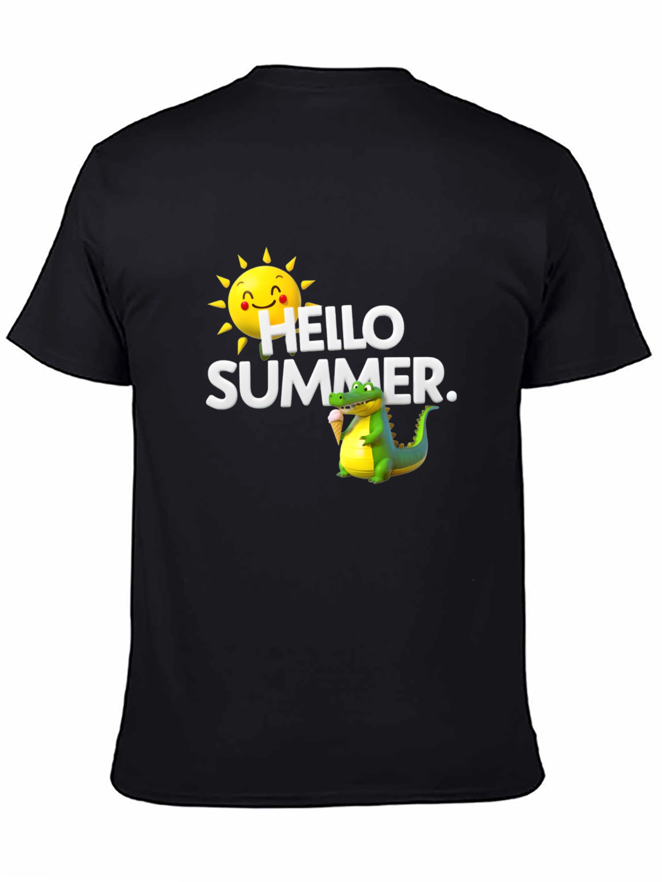 Hello Summer Graphic T-Shirt - Black