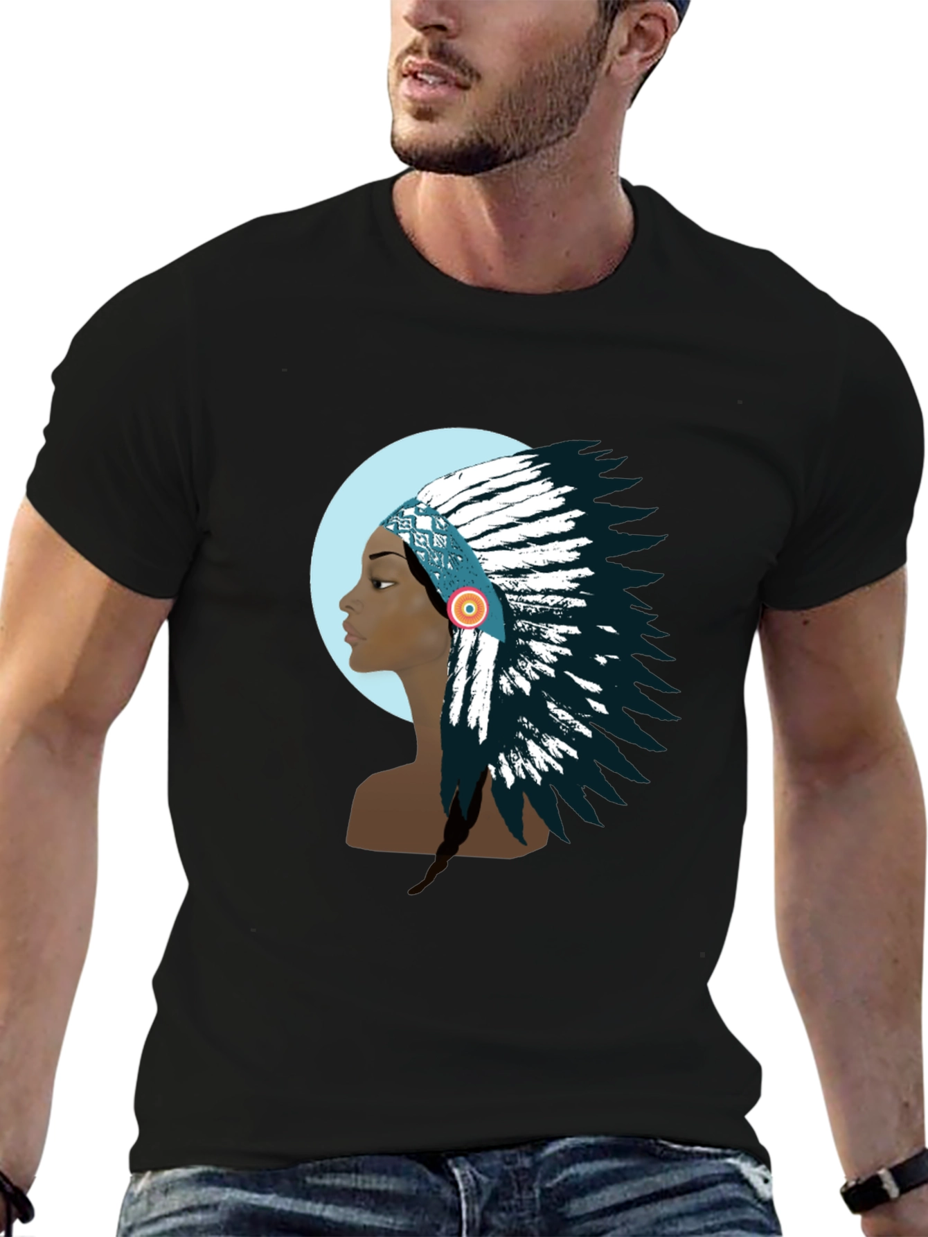 Native American Headdress T-Shirt - Unique Graphic Tee