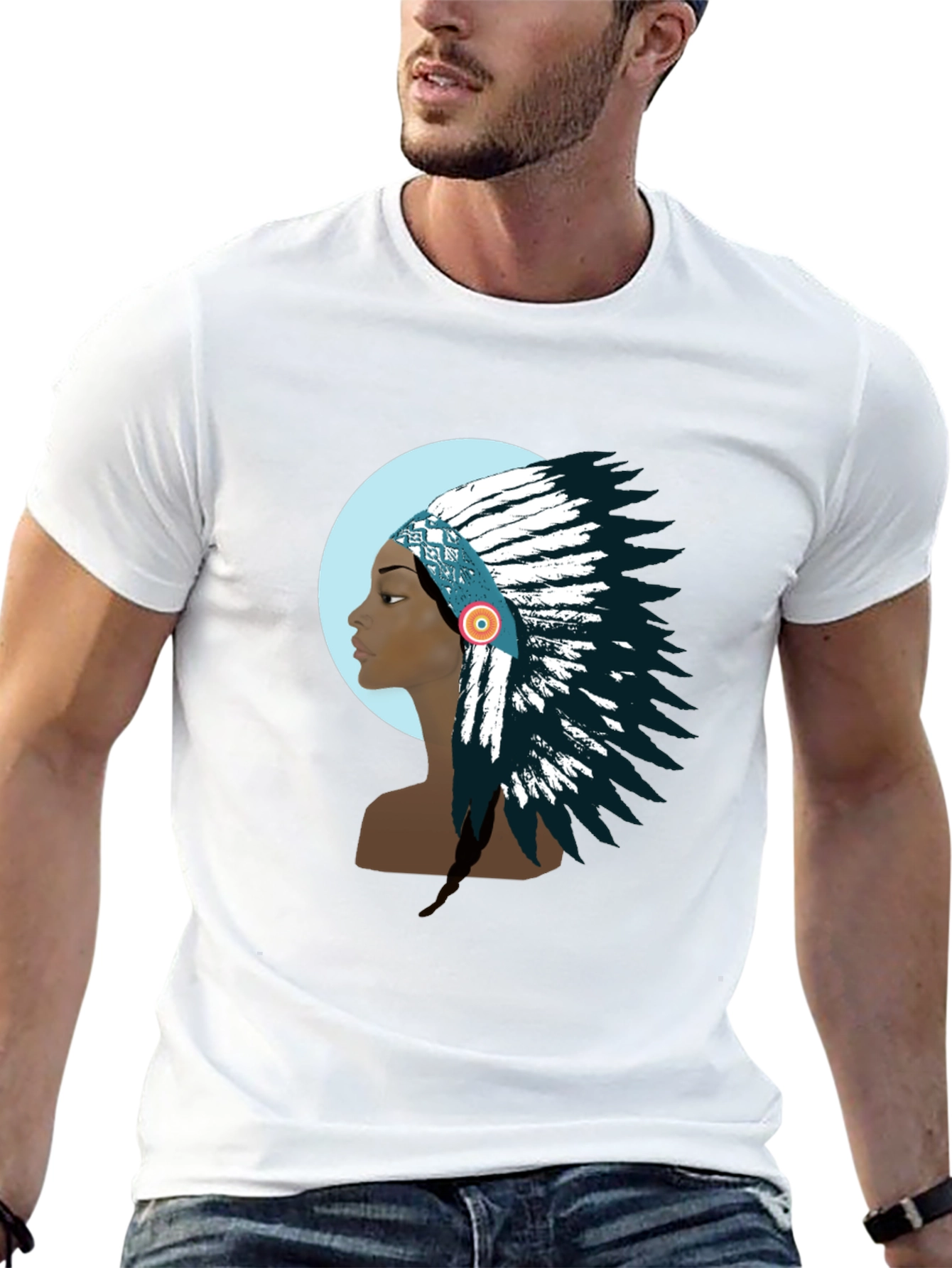 Native American Headdress T-Shirt - Unique Graphic Tee