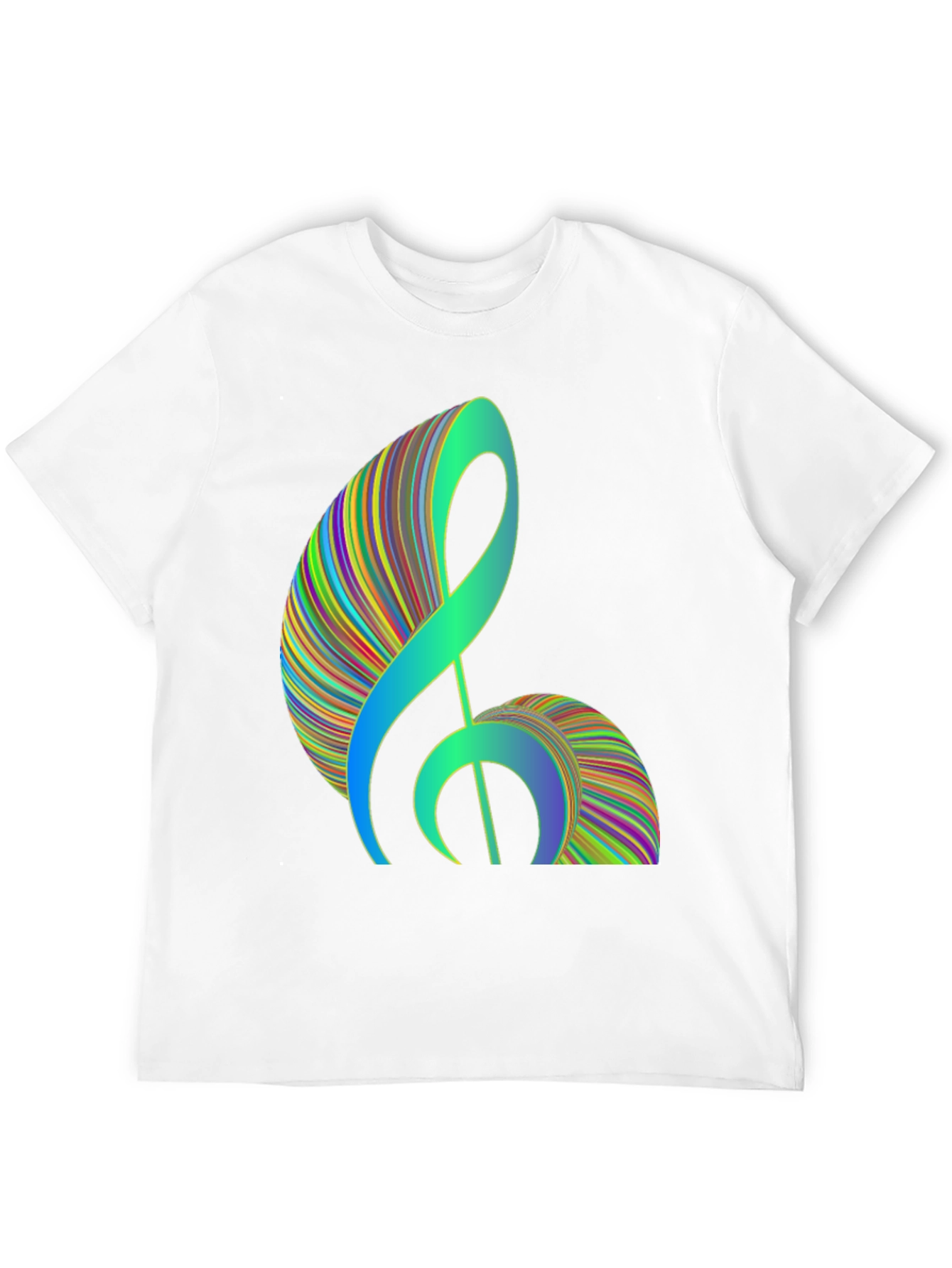 Abstract Treble Clef Graphic Tee - Black Cotton T-Shirt