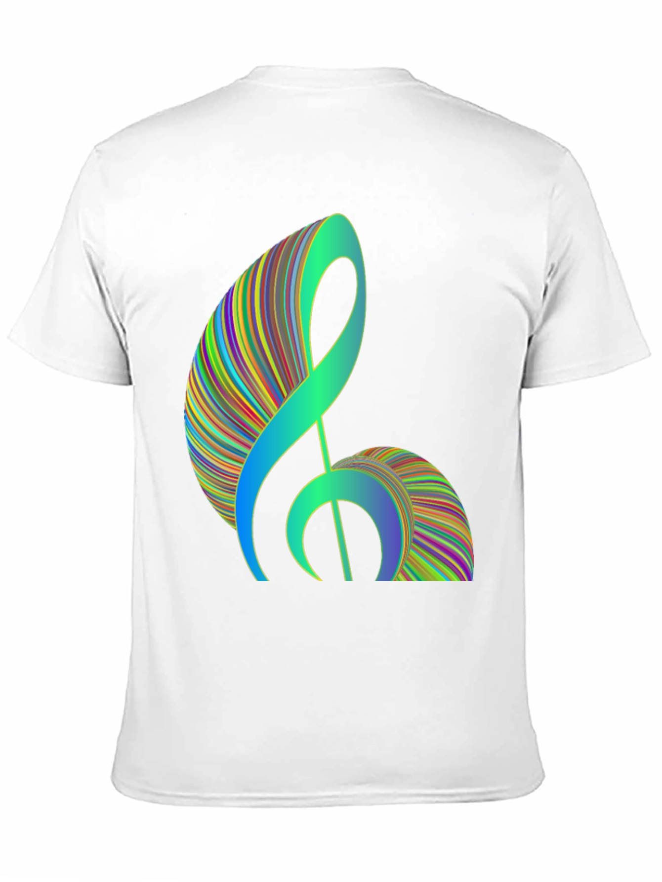 Abstract Treble Clef Graphic Tee - Black Cotton T-Shirt