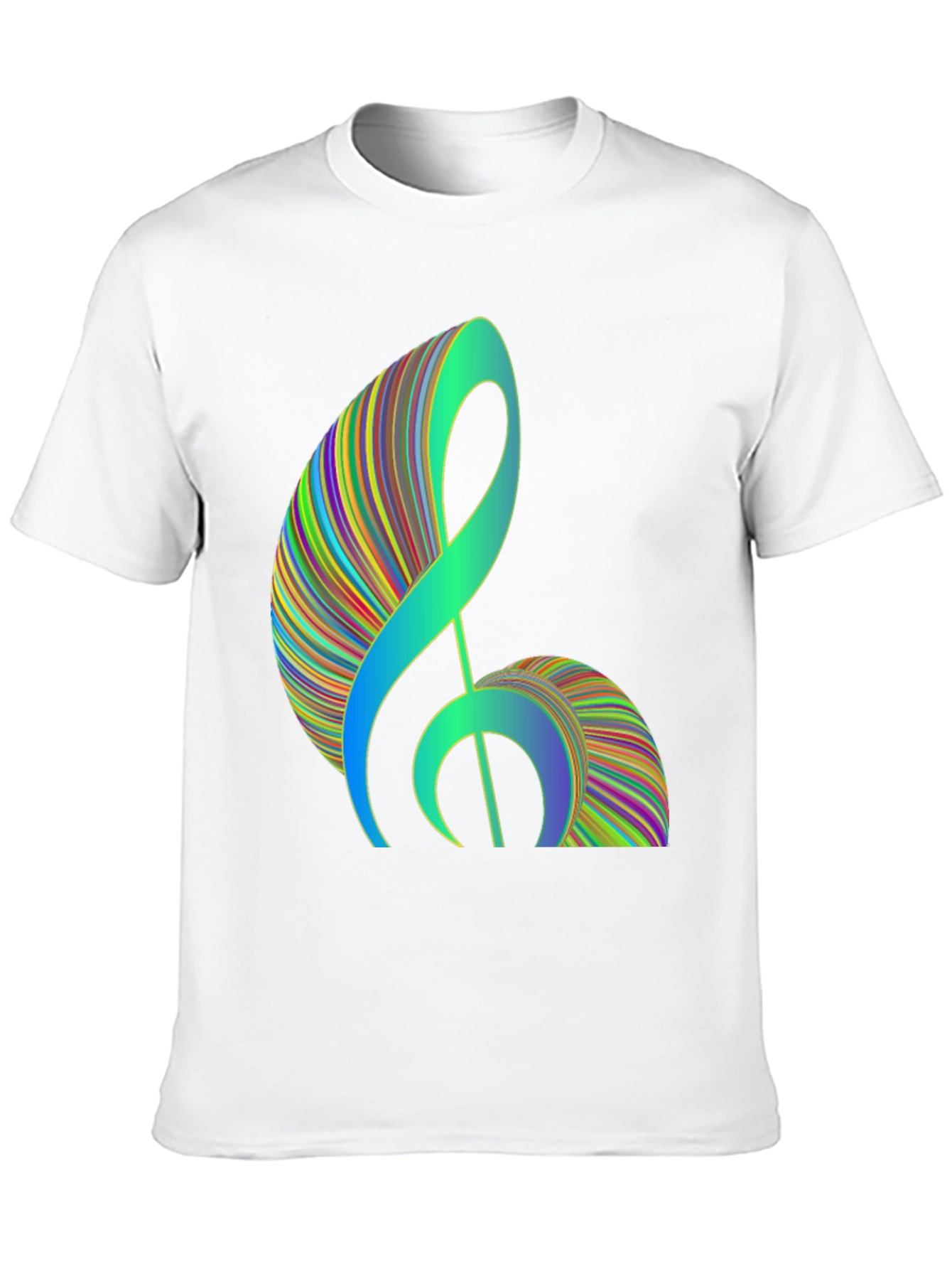 Abstract Treble Clef Graphic Tee - Black Cotton T-Shirt