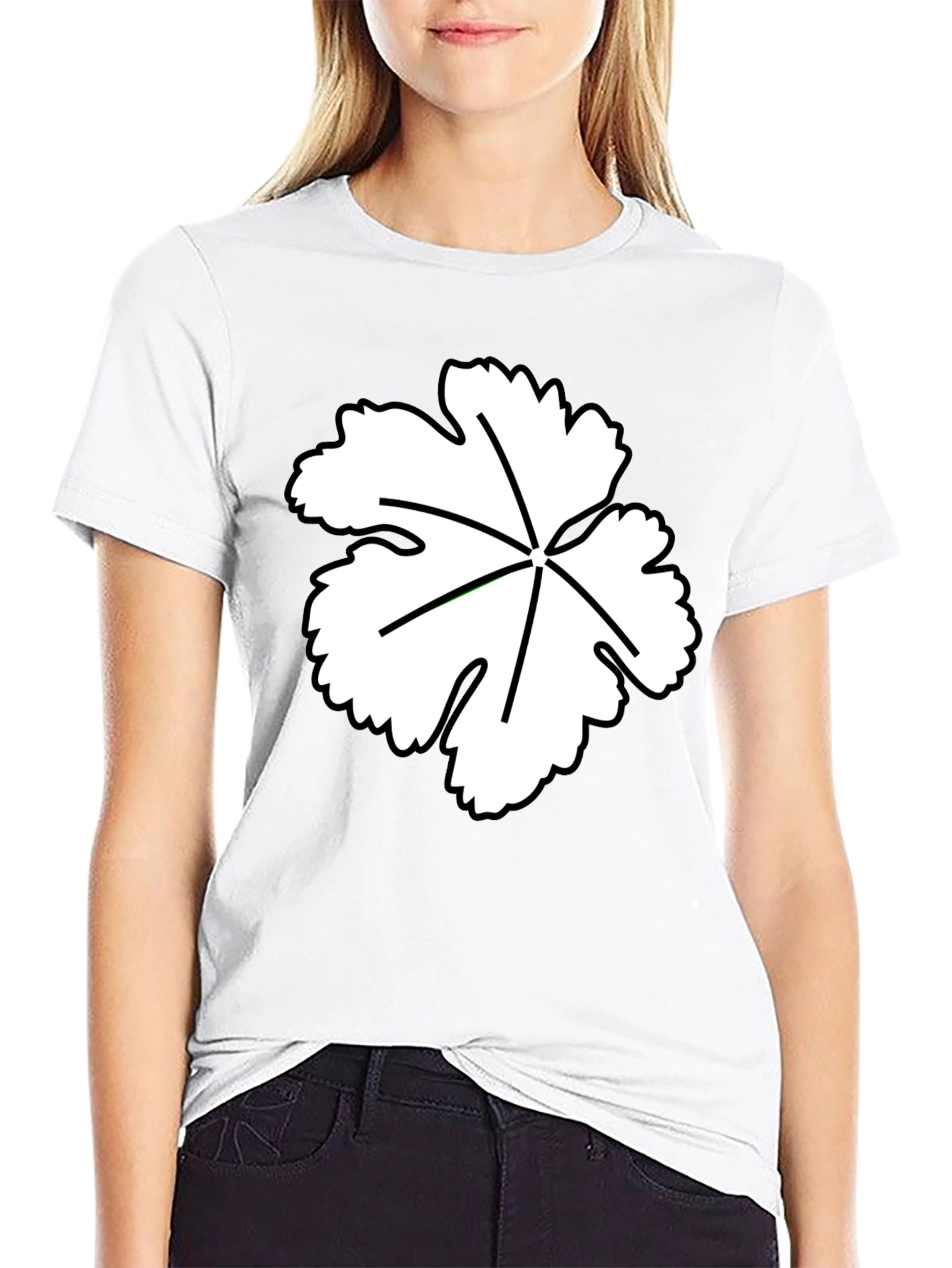 Leaf Design Black T-Shirt - Modern Casual Wear