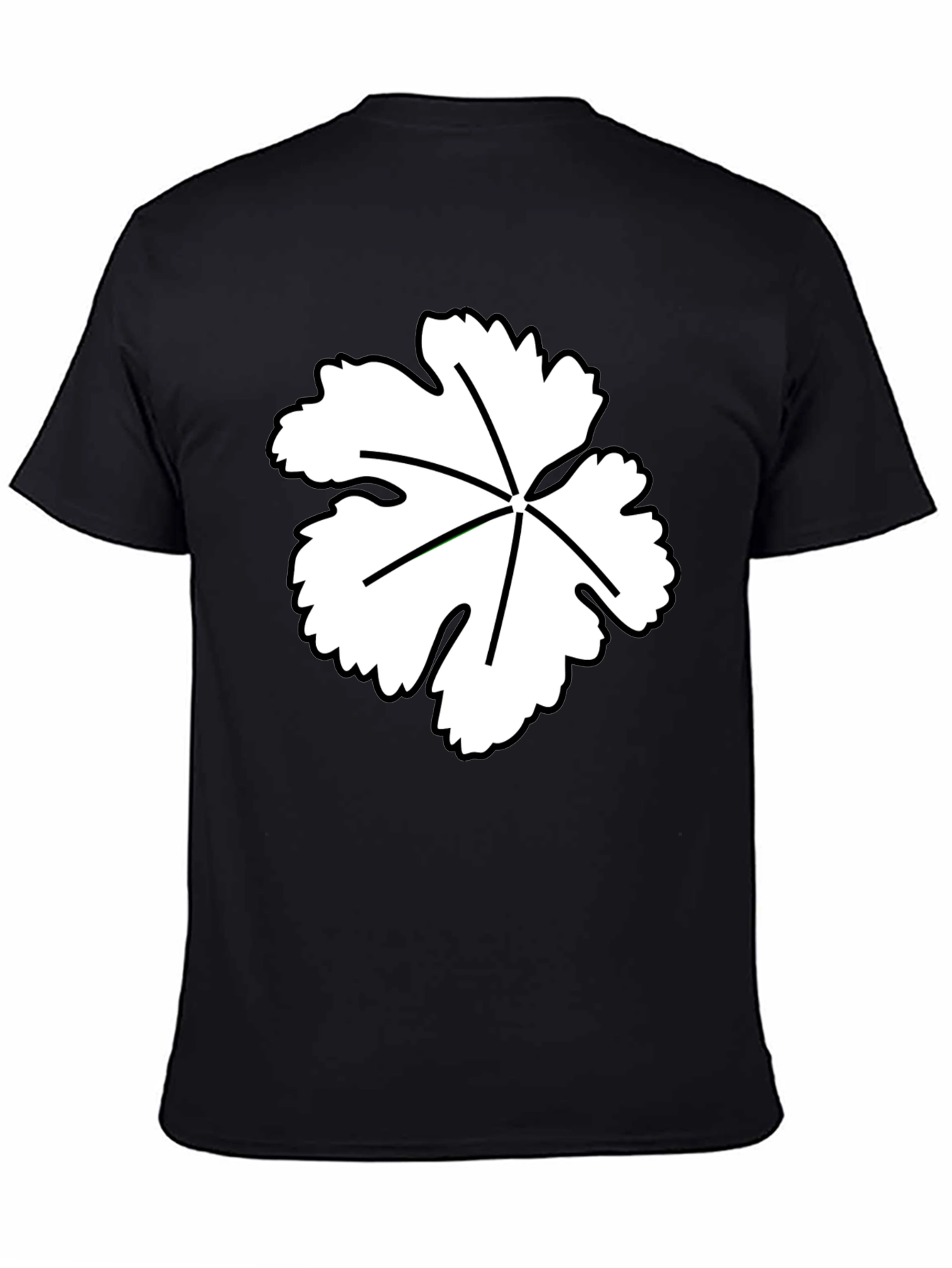 Leaf Design Black T-Shirt - Modern Casual Wear