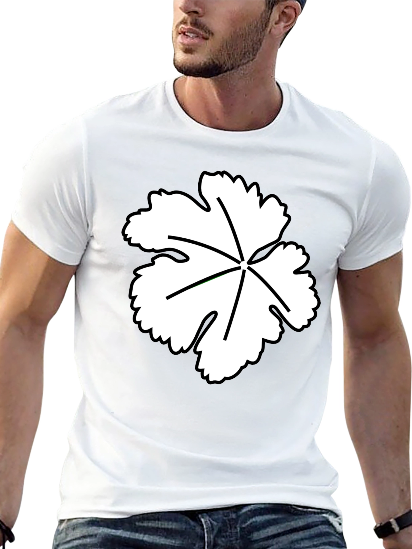 Leaf Design Black T-Shirt - Modern Casual Wear