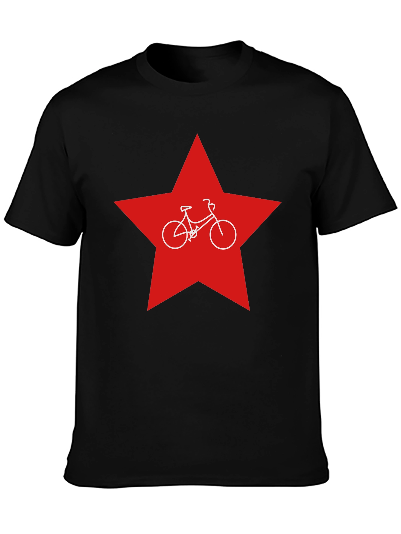 Red Star Bicycle T-Shirt - Retro Style