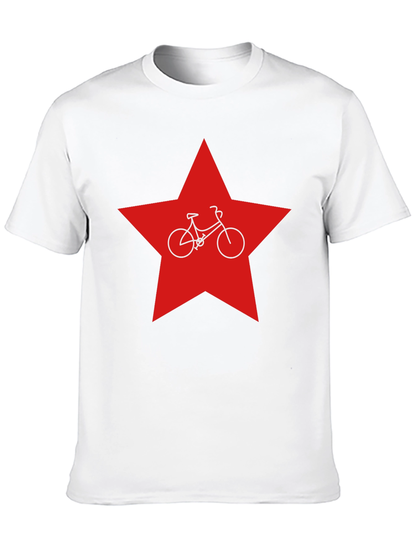 Red Star Bicycle T-Shirt - Retro Style