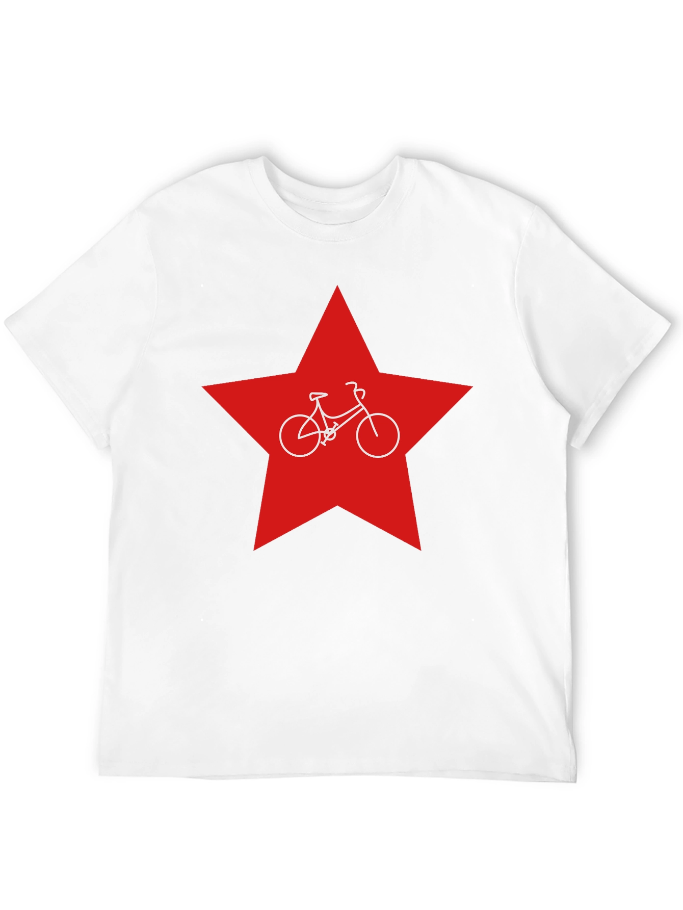Red Star Bicycle T-Shirt - Retro Style
