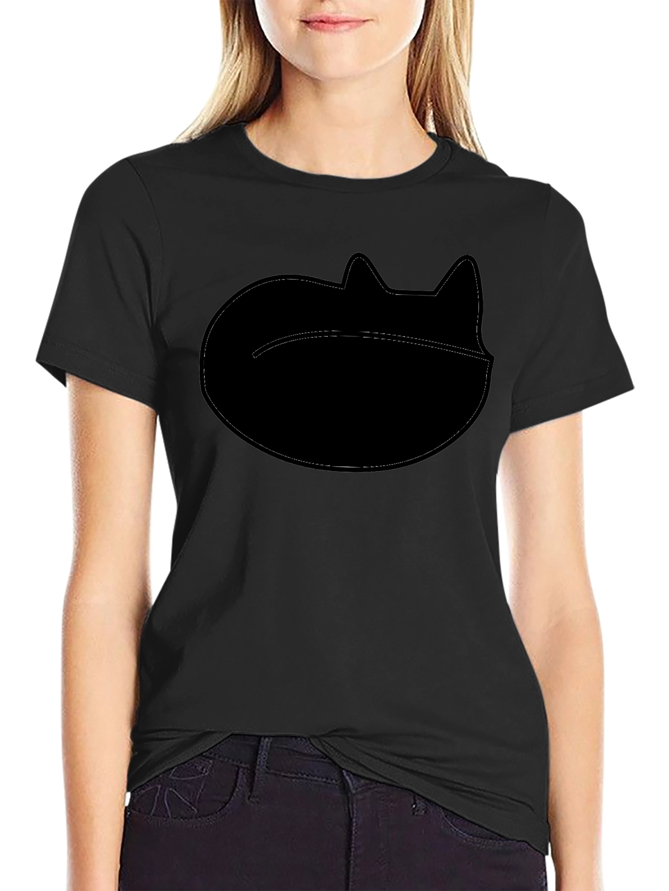 Cool Cat Silhouette Black T-Shirt