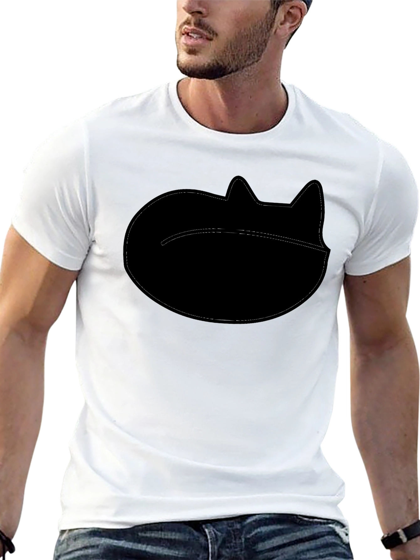 Cool Cat Silhouette Black T-Shirt