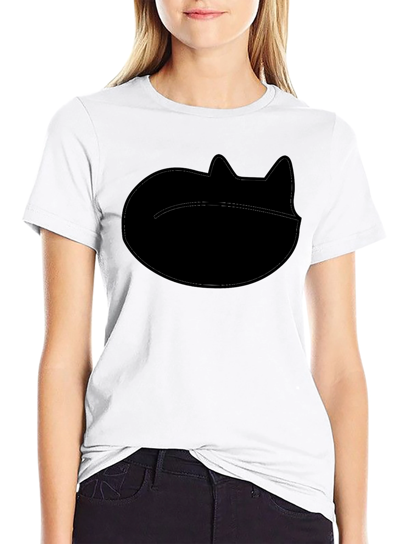 Cool Cat Silhouette Black T-Shirt