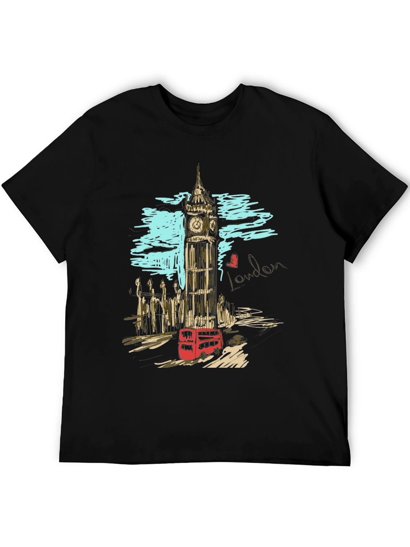 London Big Ben Sketch Mens T-Shirt