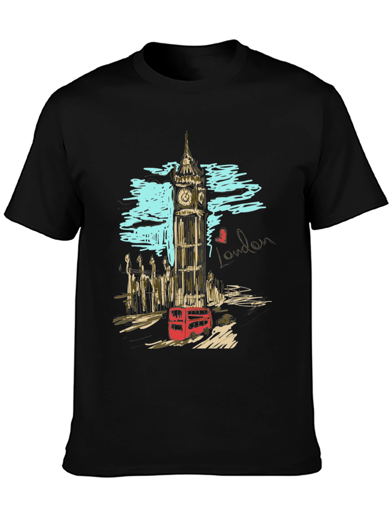 London Big Ben Sketch Mens T-Shirt