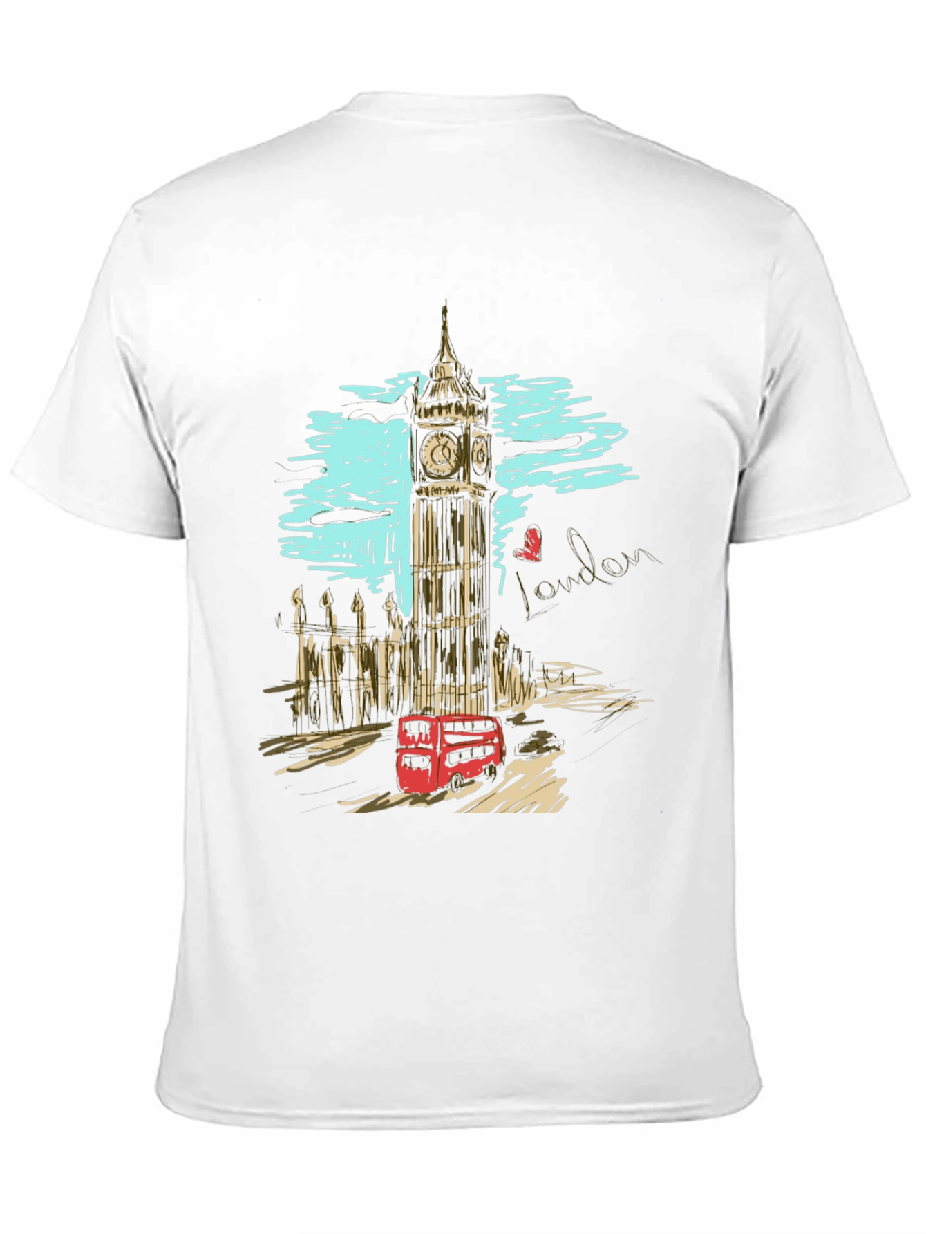 London Big Ben Sketch Mens T-Shirt