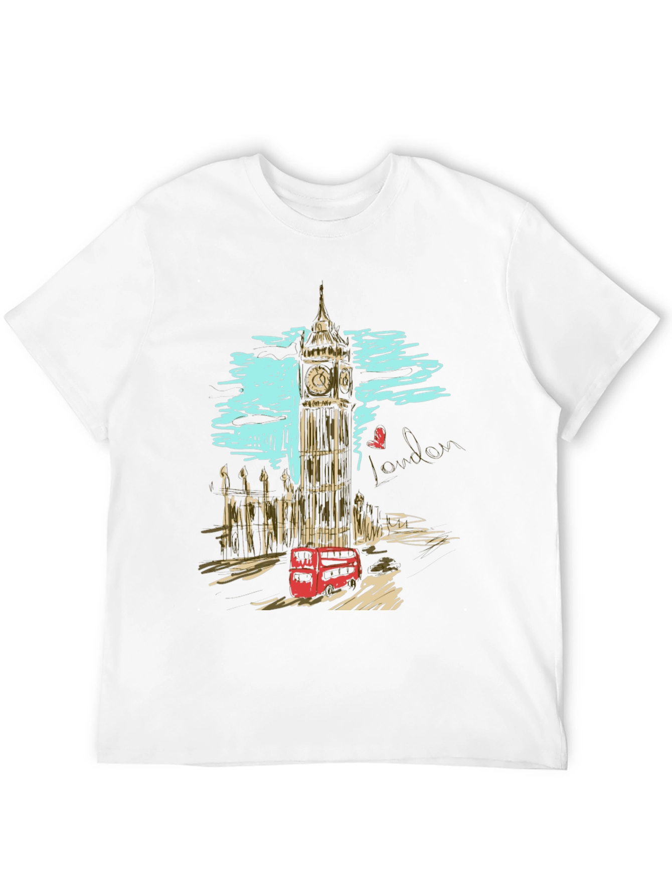 London Big Ben Sketch Mens T-Shirt