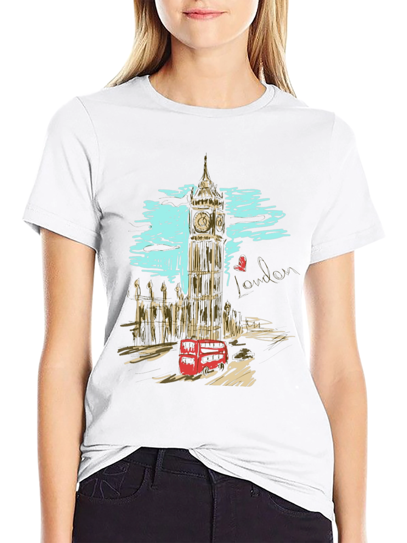 London Big Ben Sketch Mens T-Shirt