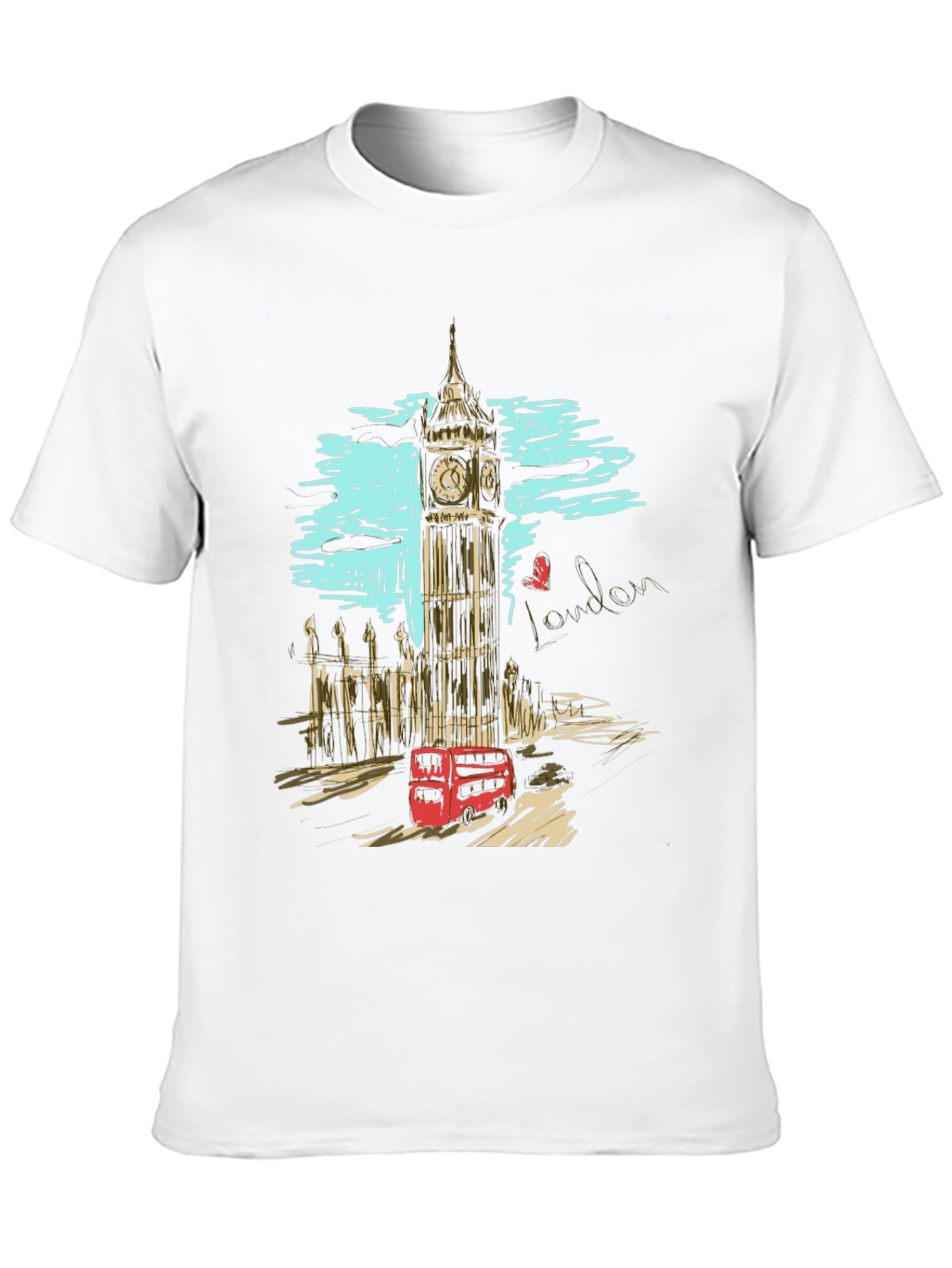 London Big Ben Sketch Mens T-Shirt