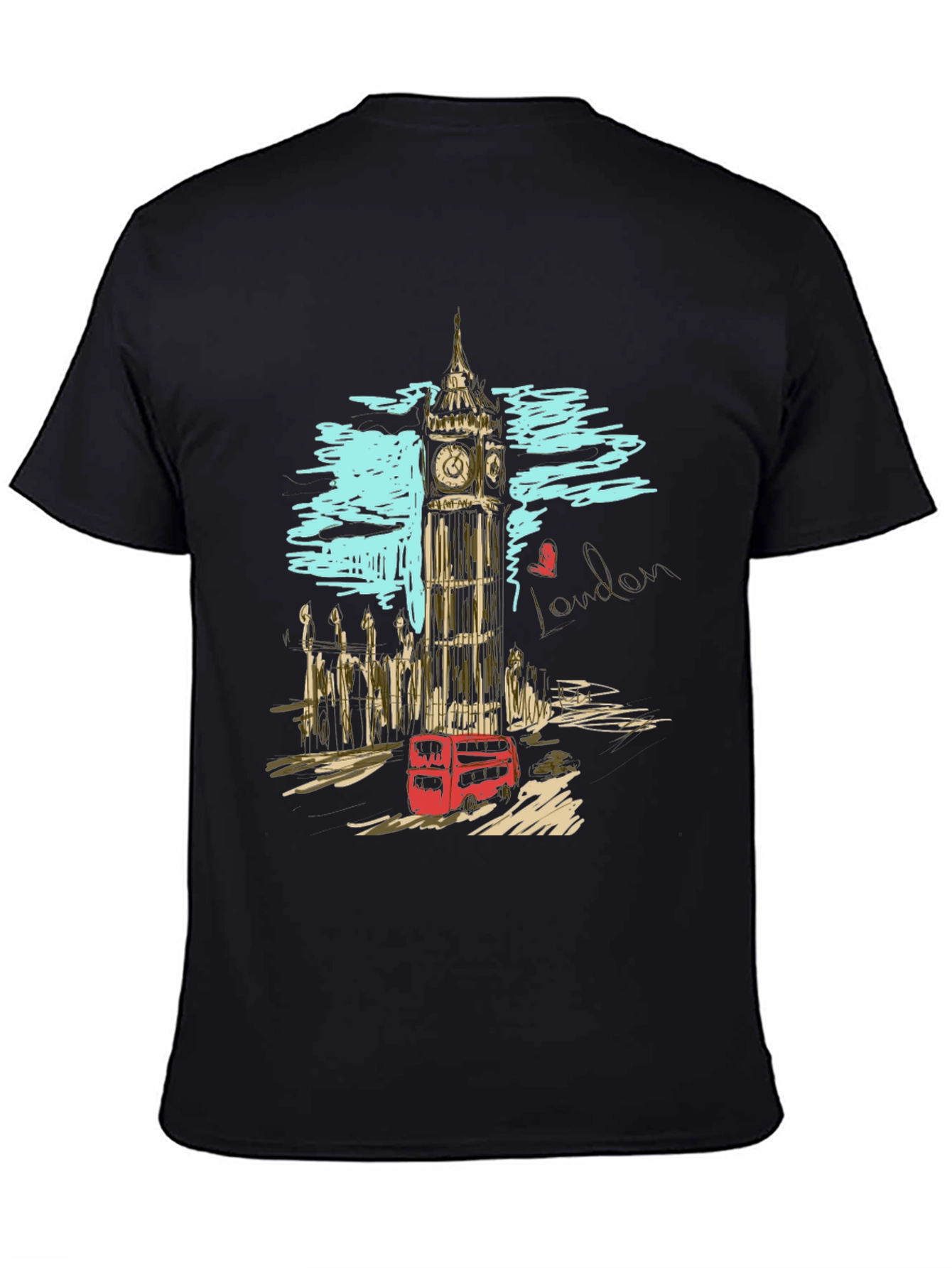 London Big Ben Sketch Mens T-Shirt
