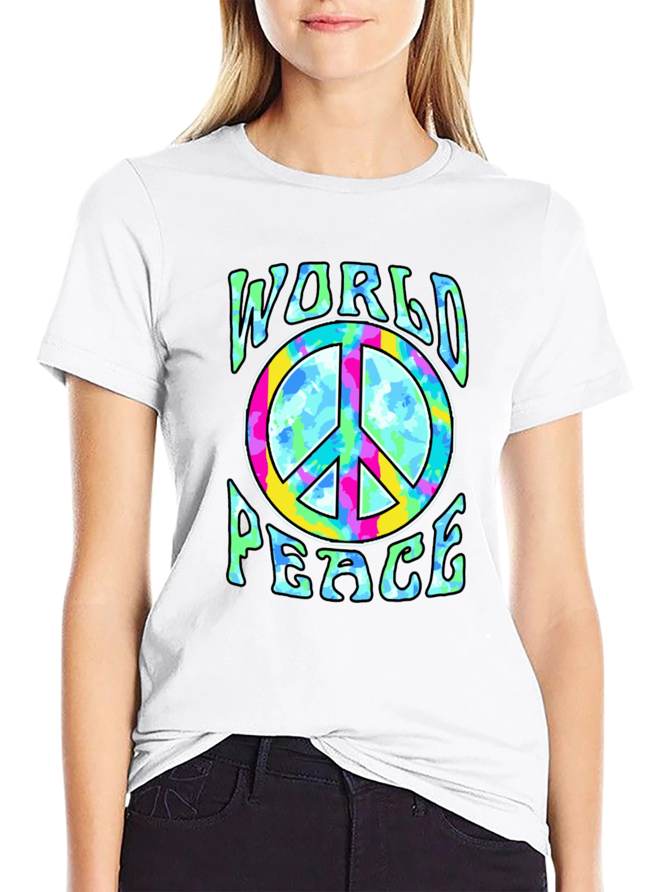 World Peace Tie-Dye Graphic Tee