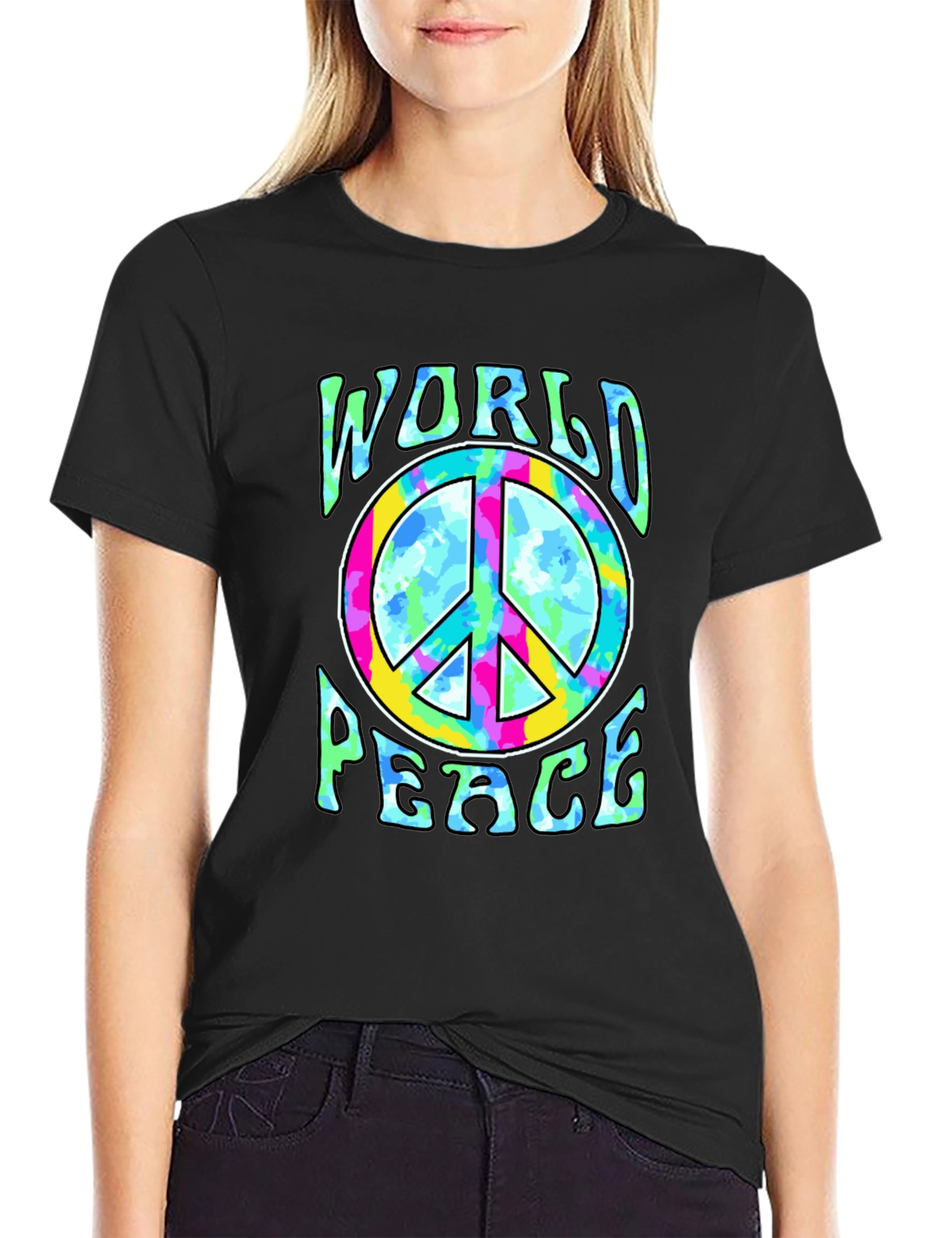 World Peace Tie-Dye Graphic Tee