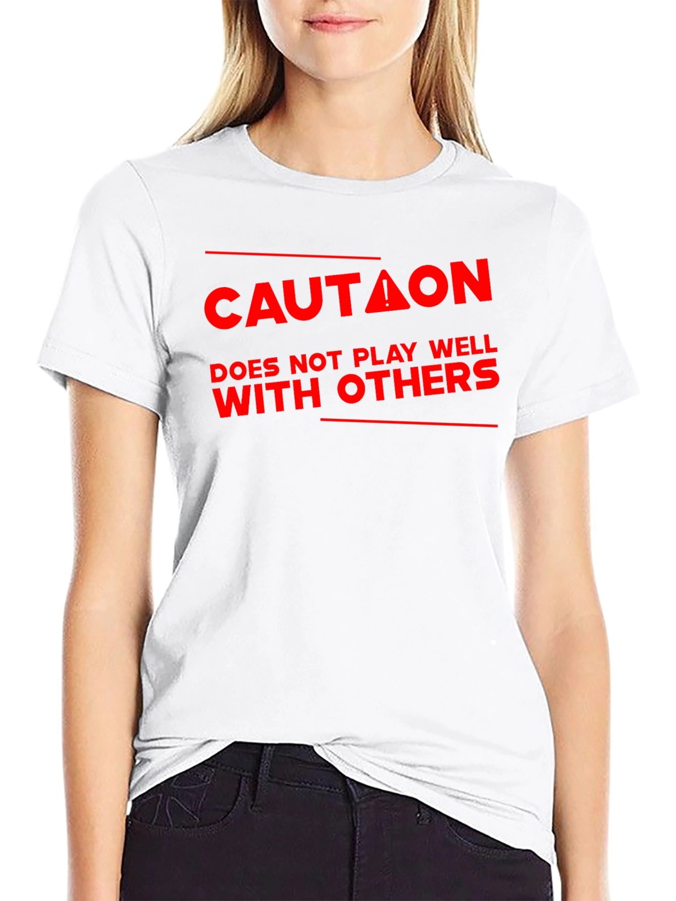Caution: Doesnt Play Well With Others - Black T-Shirt
