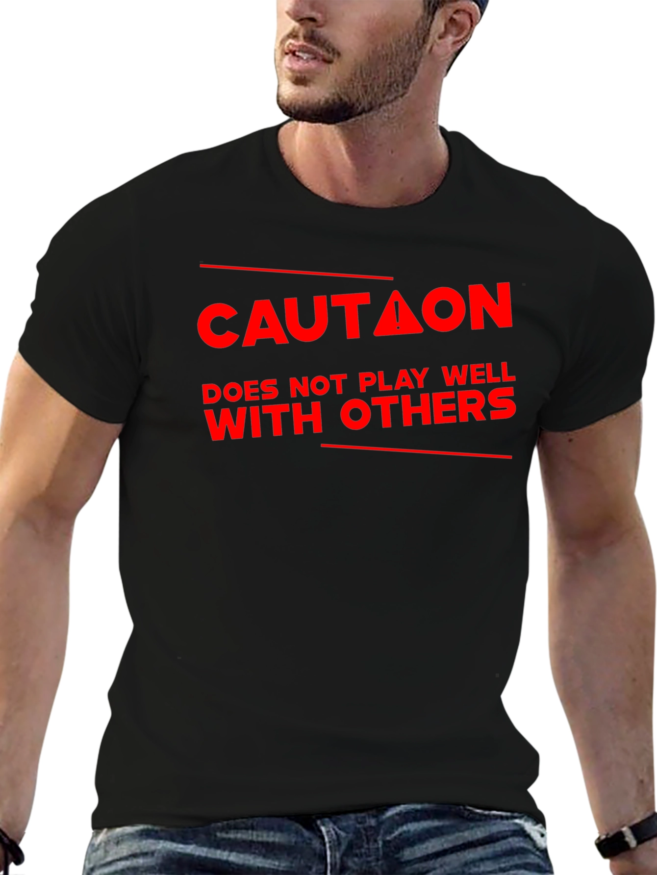 Caution: Doesnt Play Well With Others - Black T-Shirt