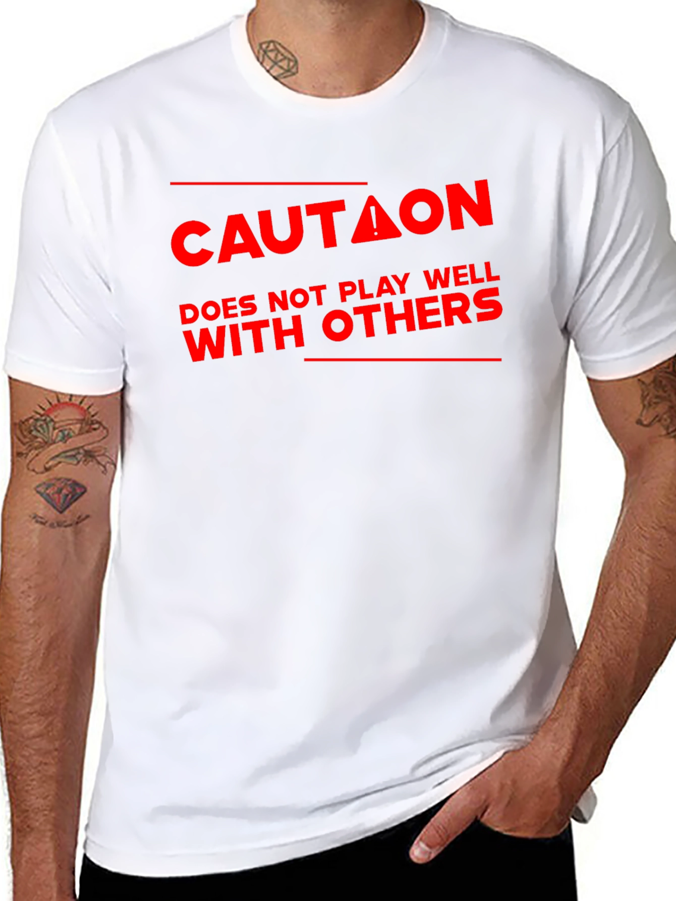 Caution: Doesnt Play Well With Others - Black T-Shirt