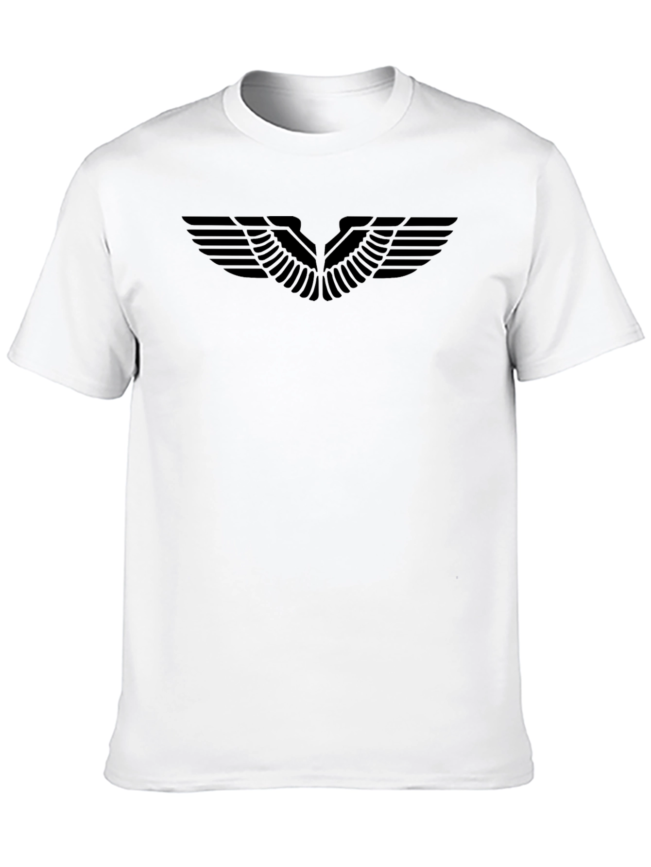 Mens Black Graphic Tee - Winged Design