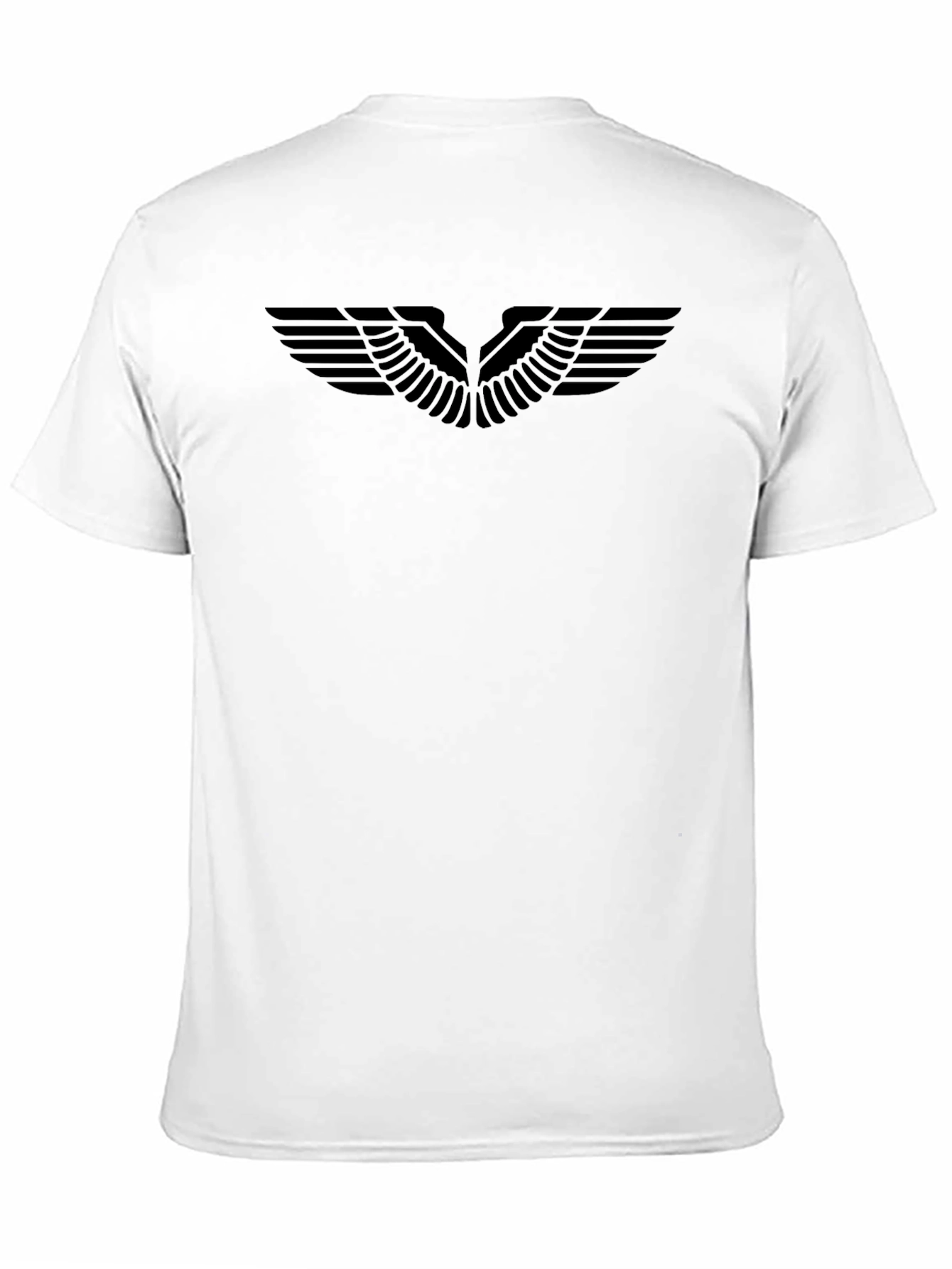 Mens Black Graphic Tee - Winged Design
