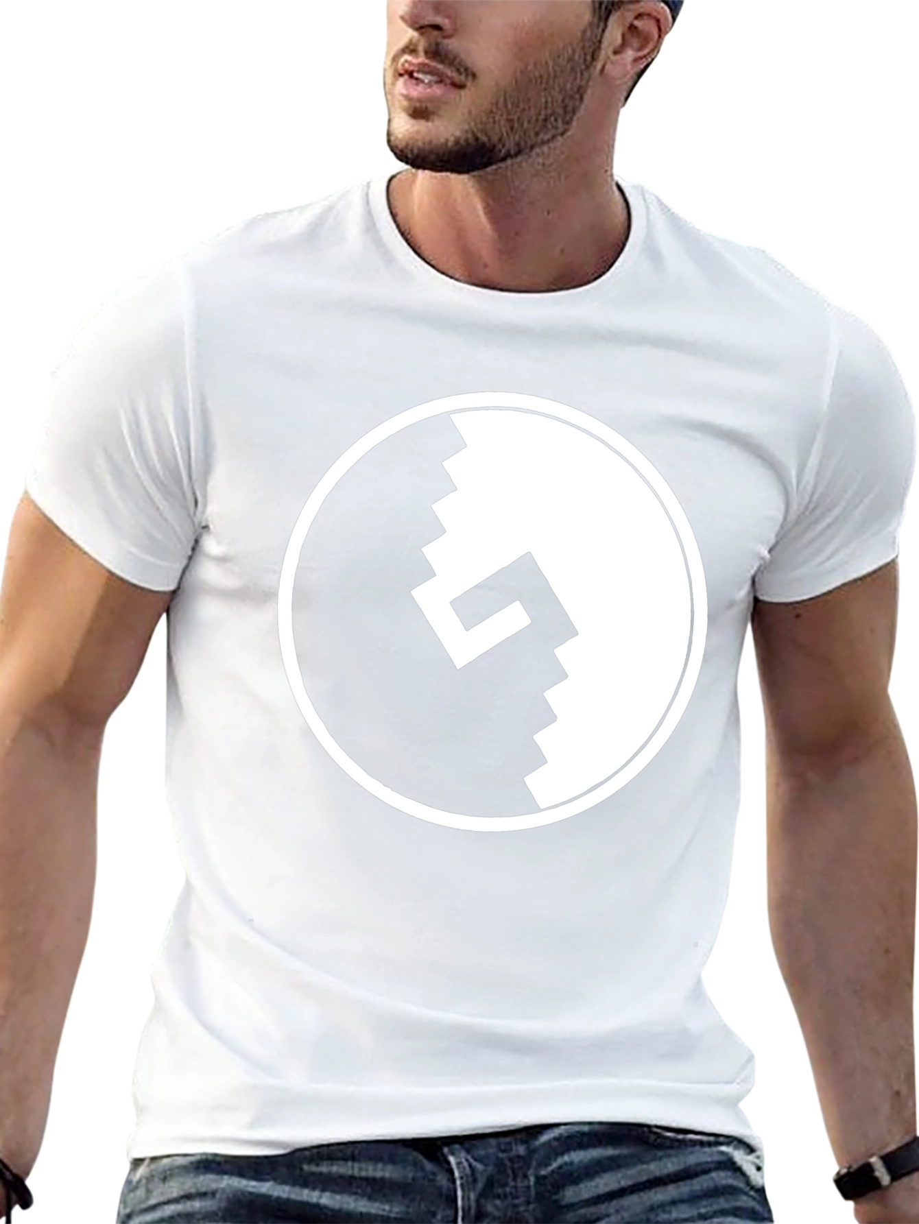 Pixel Yin Yang Graphic Tee - Black Cotton T-Shirt