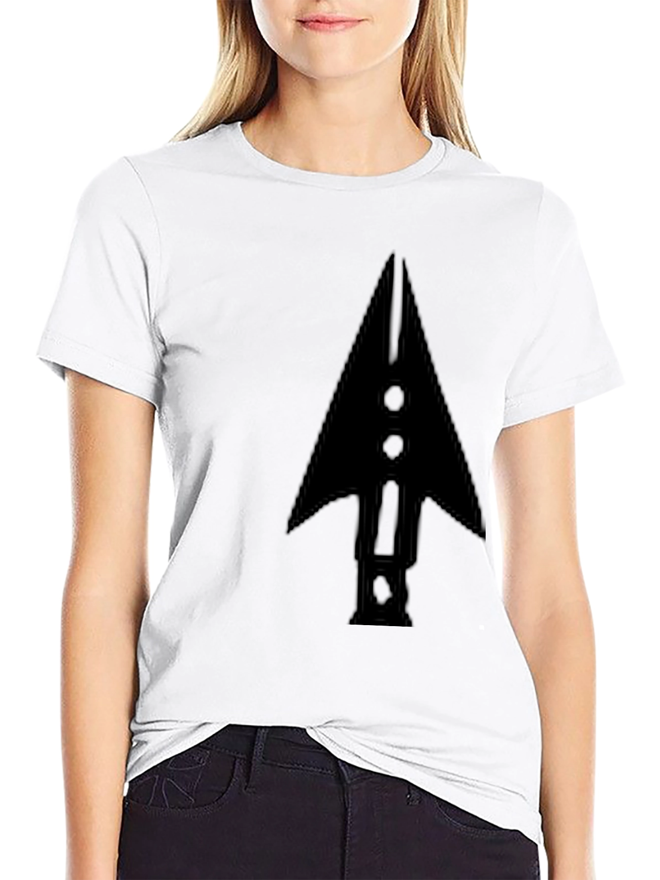 Mens Black Arrowhead Graphic Tee - Modern Casual Style