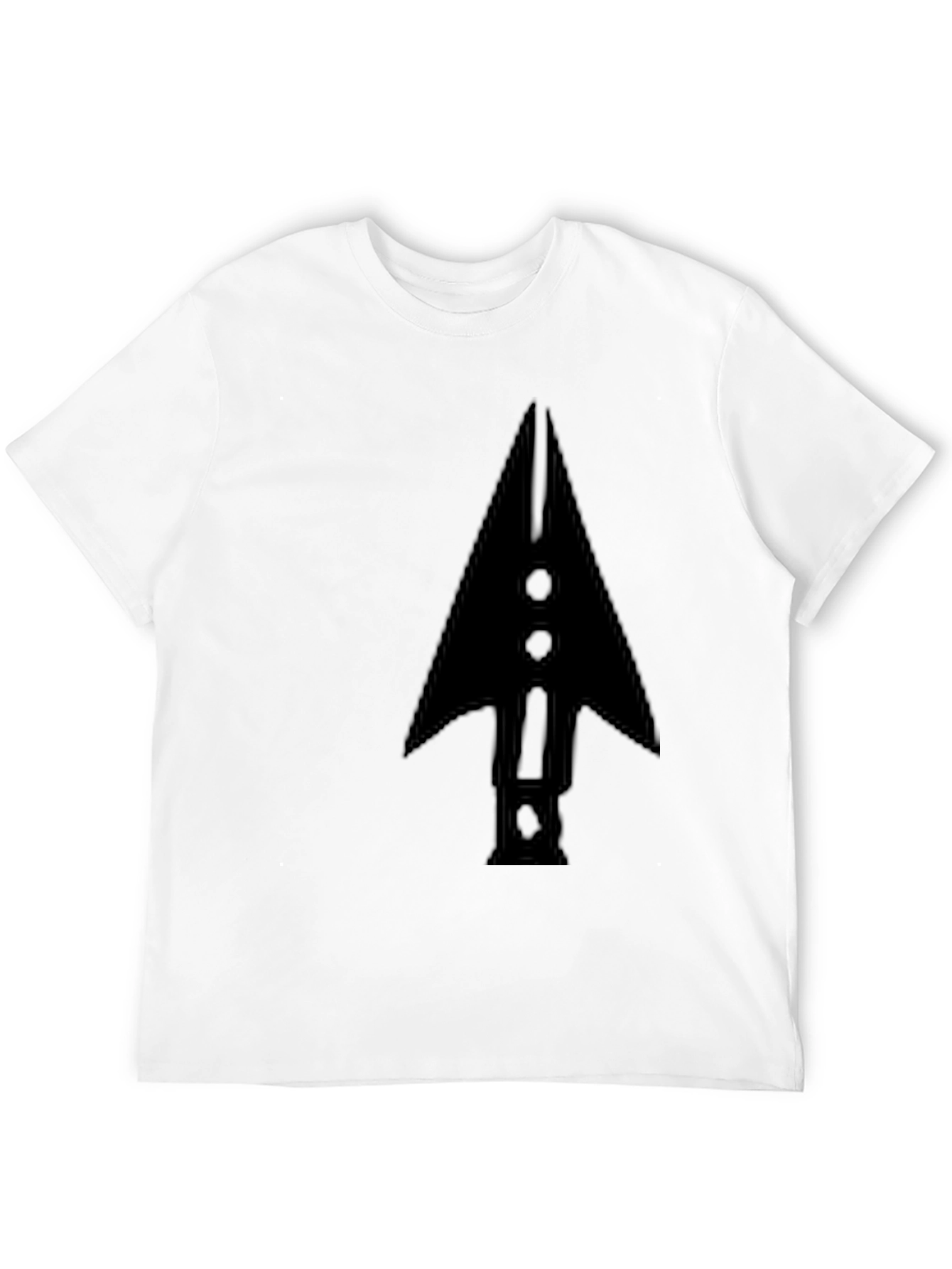 Mens Black Arrowhead Graphic Tee - Modern Casual Style