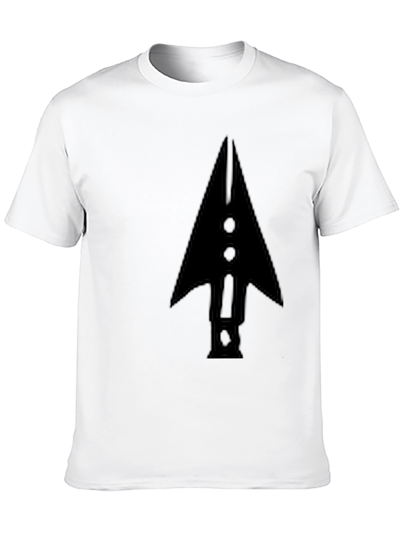 Mens Black Arrowhead Graphic Tee - Modern Casual Style