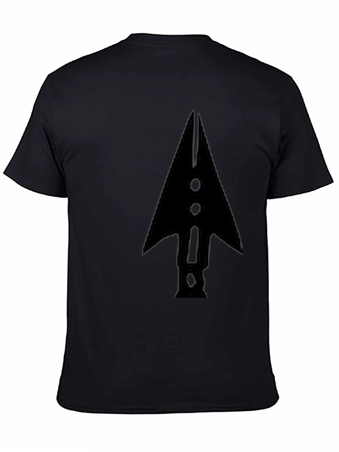 Mens Black Arrowhead Graphic Tee - Modern Casual Style